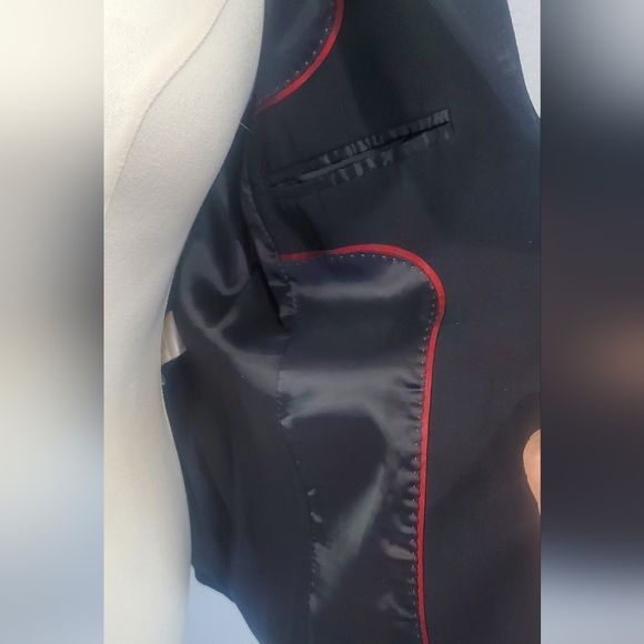 Banana Republic Wool Black Stretch 2 Button Fitted Blazer Suit Jacket Size 2 - Picture 3 of 10